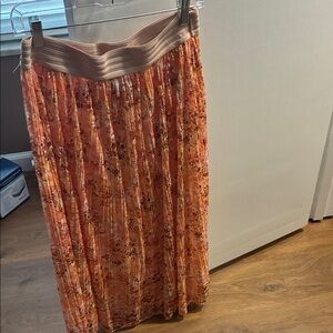 Metro Wear Floral Maxi Skirt - Peach and Brown